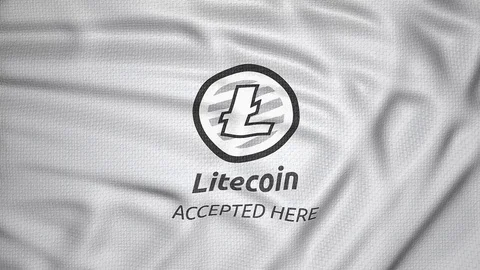 Litecoin accepted here video flag animation Stock-Footage 83461125