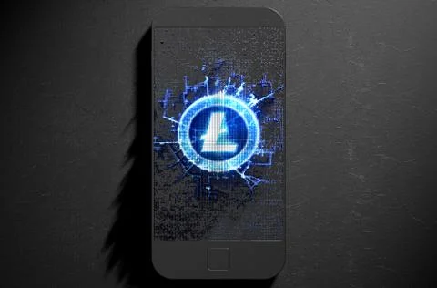 Litecoin Cloner Smartphone 库存插图