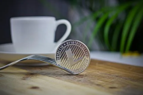 Litecoin coffee concept Stock Photos
