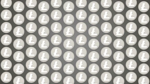 Litecoin cryptocurrency background coins traffic vertical pattern Stock Footage 89414084