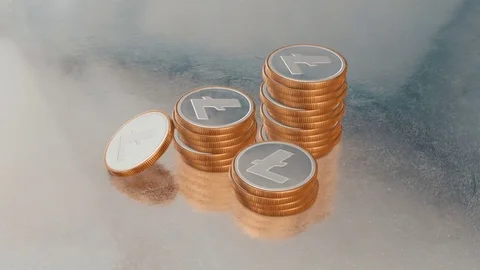 Litecoin Cryptocurrency Coin Loop Stock Footage 85418882