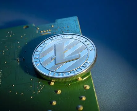Litecoin digital cryptocurrency coin Stock Photos