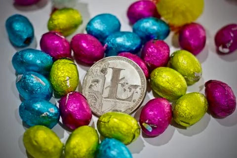 Litecoin easter concept Foto stock