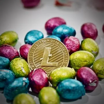 Litecoin easter concept Stock Photos