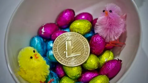 Litecoin easter concept Stock Photos