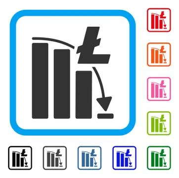 Litecoin Epic Fail Chart Framed Icon Stock Illustration