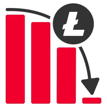 Litecoin Epic Fail Graph Flat Icon Ilustración de archivo