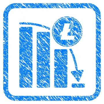 Litecoin Falling Acceleration Chart Framed Stamp Illustrazione stock