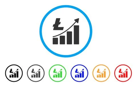 Litecoin Growth Graph Rounded Icon Ilustración de archivo