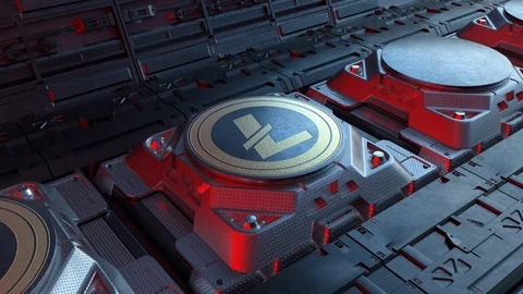 Litecoin Logo Crypto Currency Motion Graphics Background 4K Stock Footage 122627161