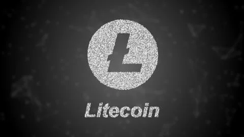 Litecoin logo e-currency, particles effect, digital money 库存插图