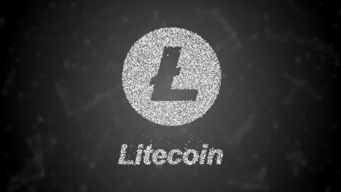 Litecoin logo e-currency, particles effect with particles around the logo 库存插图