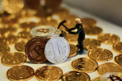 Litecoin mining concept Stock Photos