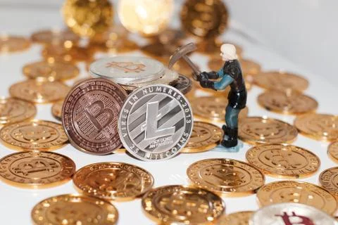 Litecoin mining concept Stock Photos