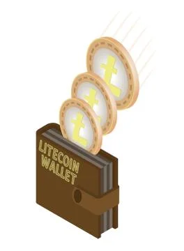 Litecoin wallet brown Stock Illustration