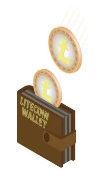 Litecoin wallet brown Stock Illustration