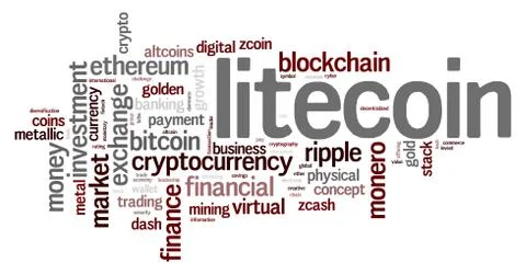Litecoin word cloud Fotos de archivo