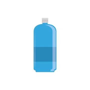 Liter bottle blue plastic flat icon blue Stock Illustration