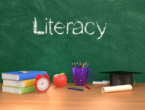 Literacy 3d concept Stock Illustration