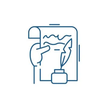 Literary creativity line icon concept. Literary creativity flat vector symbol Stock Illustration