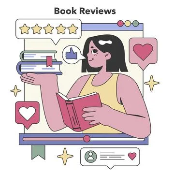 Literary Critique set.. Flat vector illustration Stock Illustration