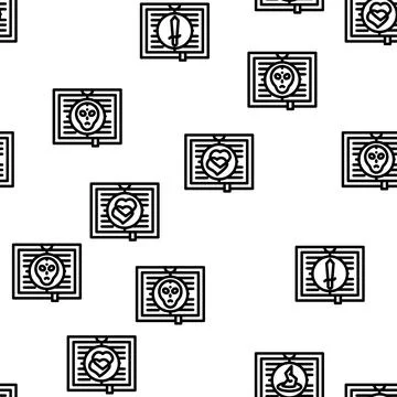 Literary Genre Categories Classes Vector Seamless Pattern Illustrazione stock