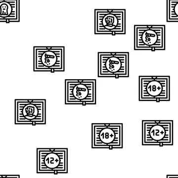Literary Genre Categories Classes Vector Seamless Pattern Illustrazione stock