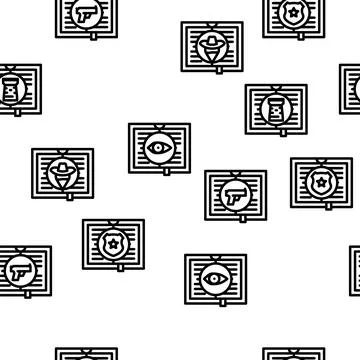 Literary Genre Categories Classes Vector Seamless Pattern Illustrazione stock