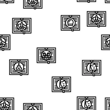 Literary Genre Categories Classes Vector Seamless Pattern Illustrazione stock