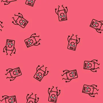 Literature book character vector seamless pattern Stock Illustration