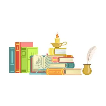 Literature Class Set Of Objects Stockillustratie