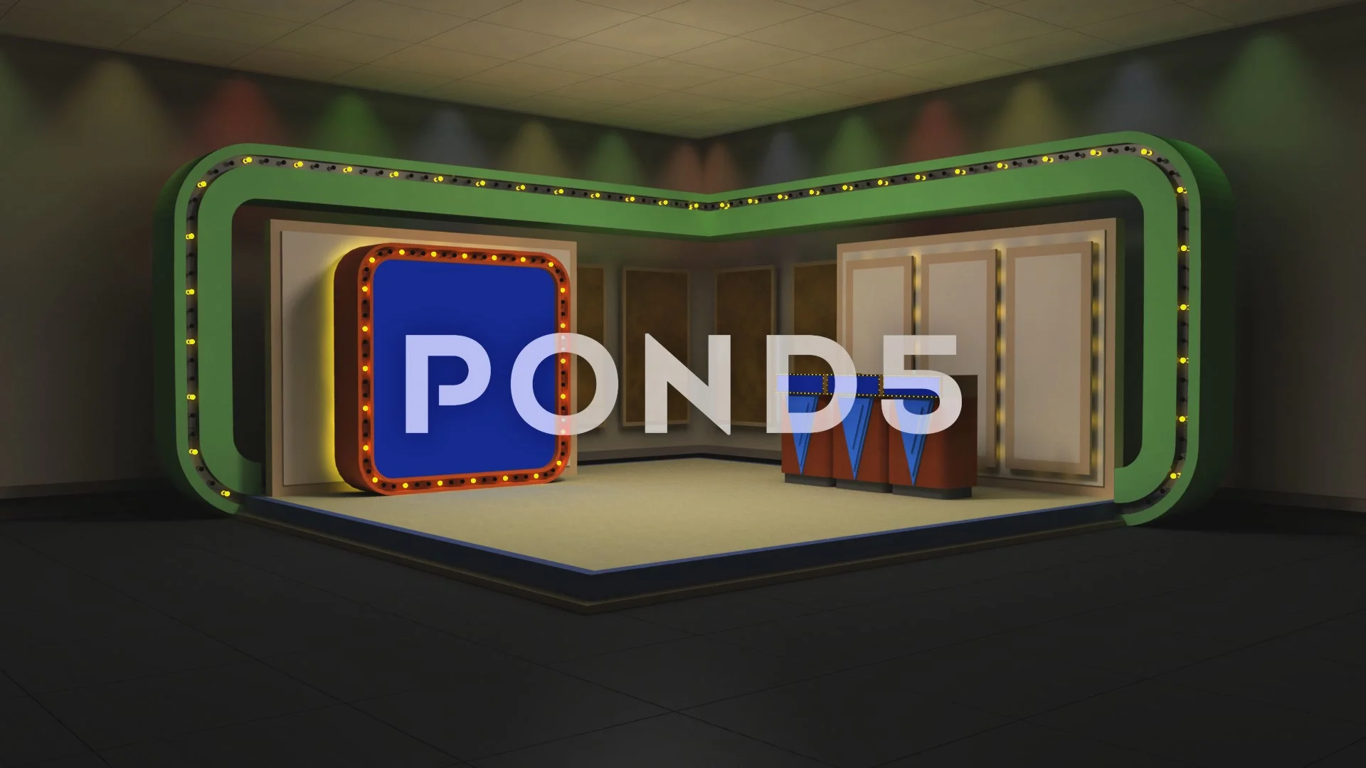 LiteSet31 Angle A Game Show Set with Scr... | Stock Video | Pond5