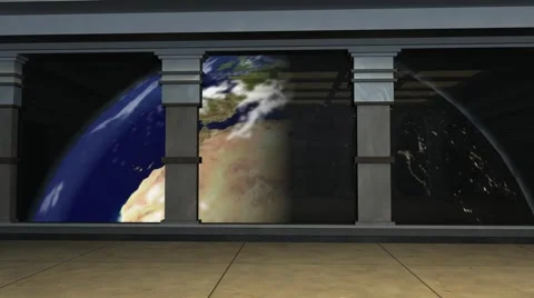 LiteSet33 Angle B Space Station Background with Rotating Earth Stock-Footage 60582739