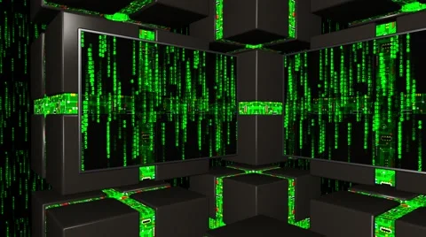 LiteSet34 Angle B Digital Environment with Matrix Numbers Stock-Footage 60583107