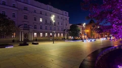 Litewski square by night Stock Footage 320841192