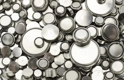 Lithium batteries of various sizes Stock Photos