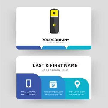 Lithium battery business card design template, Visiting for your company Free Stock Illustration
