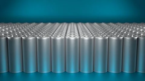 Lithium Battery concept - electrical power supply of rechargeable source - 3D Stock Illustration