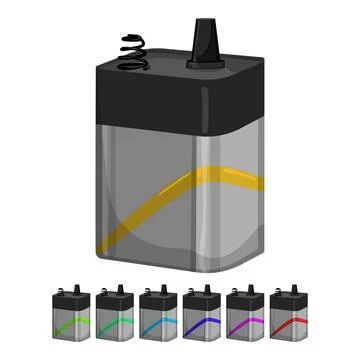 Lithium battery energy cartoon vector graphic Stock Illustration