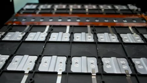 Lithium battery pack module for electric car or storage power station Stock Footage 245751360