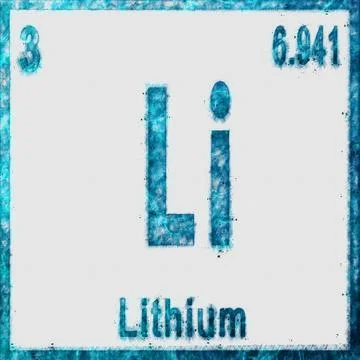 Lithium Chemical Element Blue on White イラスト素材