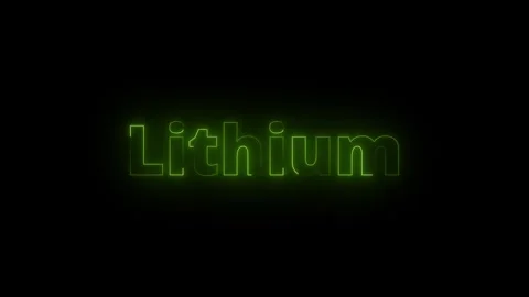 Lithium, chemical element of the periodic table graphic animation on a blac.. Video stock 341504925