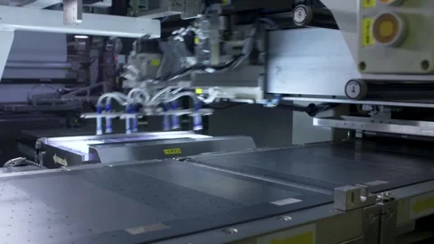 Lithium Ion Battery Cell Assembly Plant Automatio 스톡 동영상 341234389