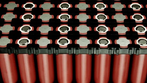Lithium ion battery pack horizontal rotation Stock Footage 95449787