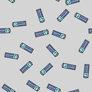 Lithium ion battery vector seamless pattern Illustrazione stock