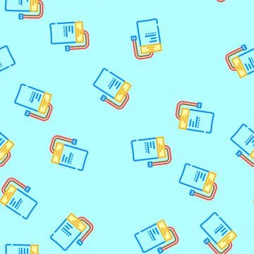 Lithium ion battery vector seamless pattern Illustrazione stock