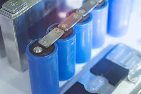 Lithium ion industrial high current batteries Stock Photos