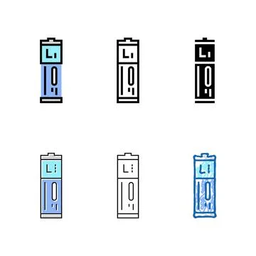 Lithium ion multipack battery color icon vector Stock Illustration