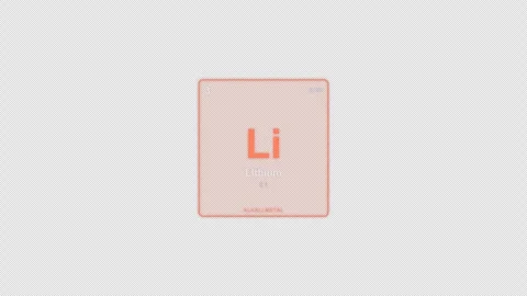 Lithium Li Periodic Table Element Tile Labeled Animation Video Overlay Alpha 4K Stock-Footage 339371753