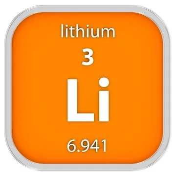 Lithium material sign Fotos Stock